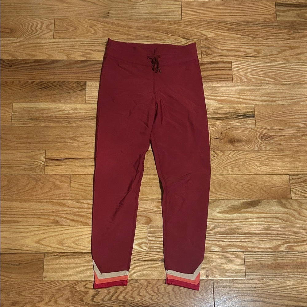 The Upside Red sport Leggings with Striped Accents